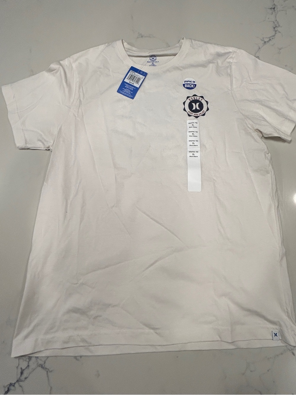 Hurley Men’s White Short-Sleeve Logo T-Shirt size XL